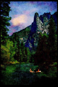 Yosemite USA 167011 Rafting On Merced River A4 Limited Edition Watercolour Print
