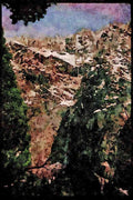 Yosemite USA 167013 Sentinel Falls Spring A4 Limited Edition Watercolour Print