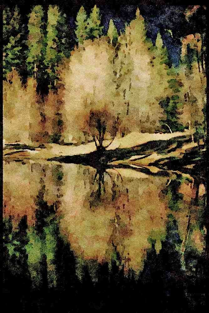 Yosemite USA 167017 Merced River In Winter A4 Limited Edition Watercolour Print