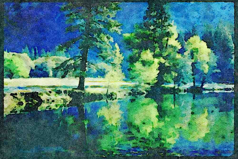 Yosemite USA 167019 Merced River In Spring A4 Limited Edition Watercolour Print