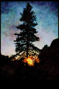 Yosemite USA 167025 Setting Sun In Valley A4 Limited Edition Watercolour Print