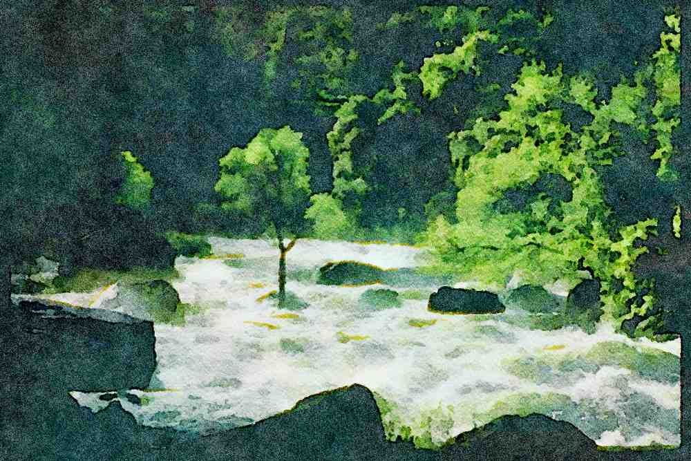 Yosemite USA 167034 Merced River A4 Limited Edition Watercolour Print