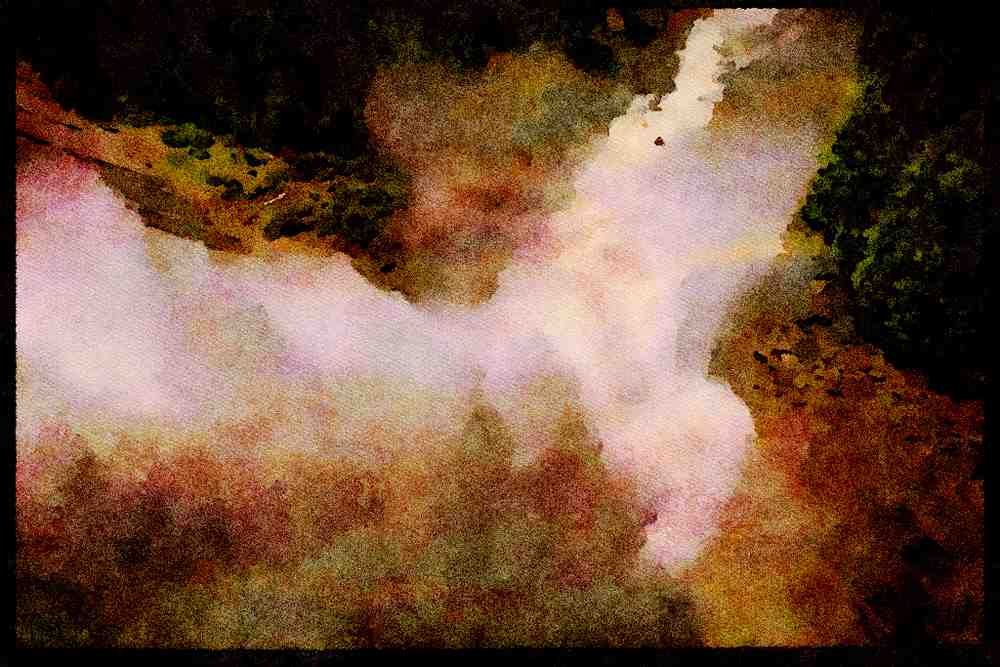 Yosemite USA 167043 Nevada Falls A4 Limited Edition Watercolour Print