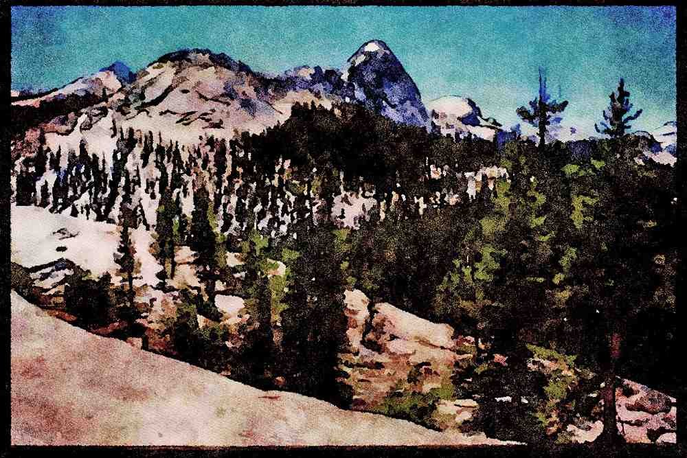 Yosemite USA 167074 View From Pothole Dome A4 Limited Edition Watercolour Print