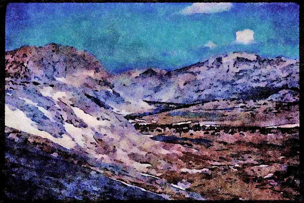 Yosemite USA 167080 Tuolumne Pass A4 Limited Edition Watercolour Print