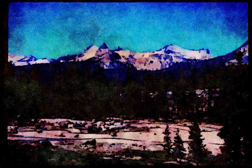 Yosemite USA 167087 Cathedral Range A4 Limited Edition Watercolour Print