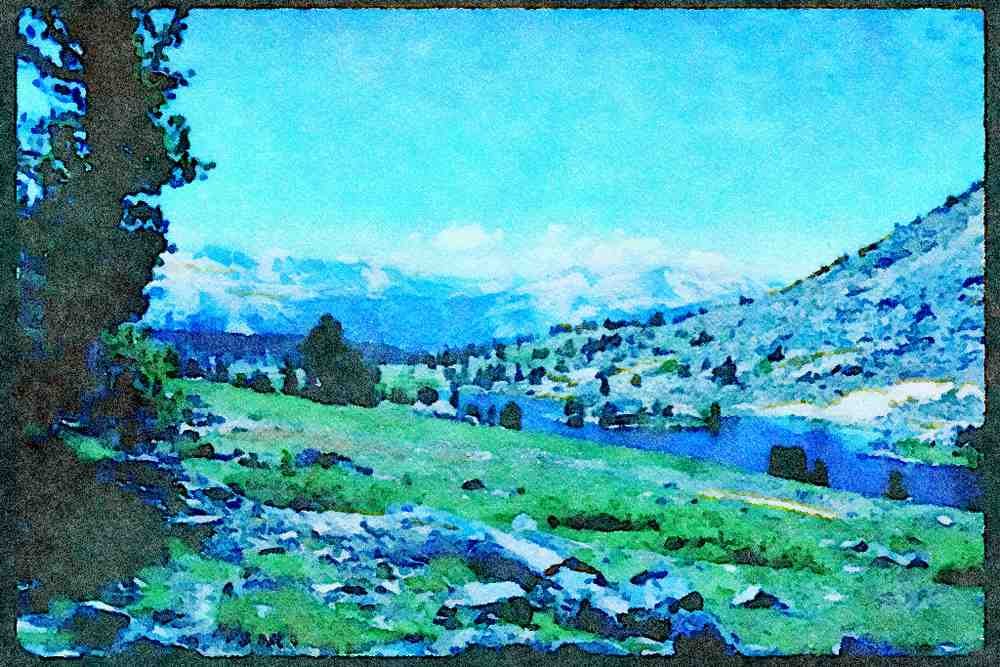 Yosemite USA 167094 Granite Lakes A4 Limited Edition Watercolour Print