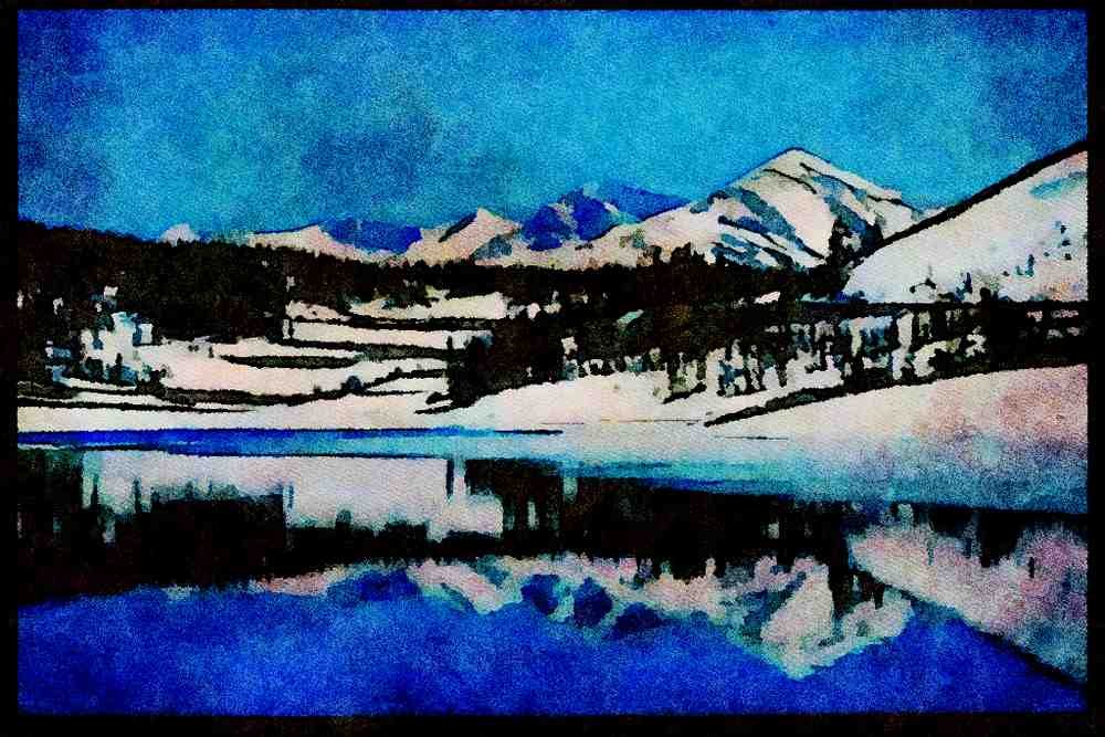 Yosemite USA 167096 Tioga Lake A4 Limited Edition Watercolour Print
