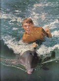 Young Dolphin Ocean Vintage Retro Advert Ads A4 Photo Print