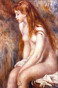 Young Girl Bathing by Renoir Impressionism A4 Photo Print