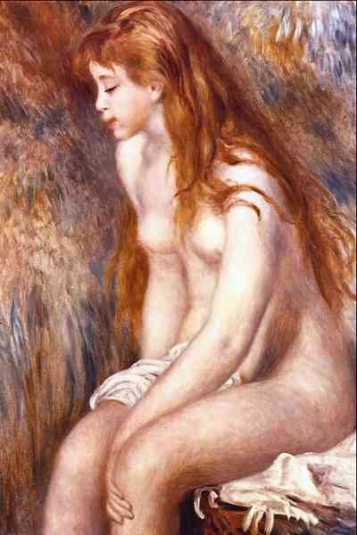 Young Girl Bathing by Renoir Impressionism A4 Photo Print