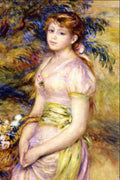 Young Girl With A Basket Of Flowers Renoir Impressionism A4 Photo Print