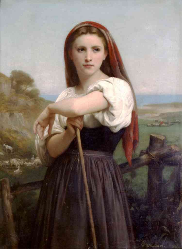 Young Shepherdess Bouguereau A4 Photo Print