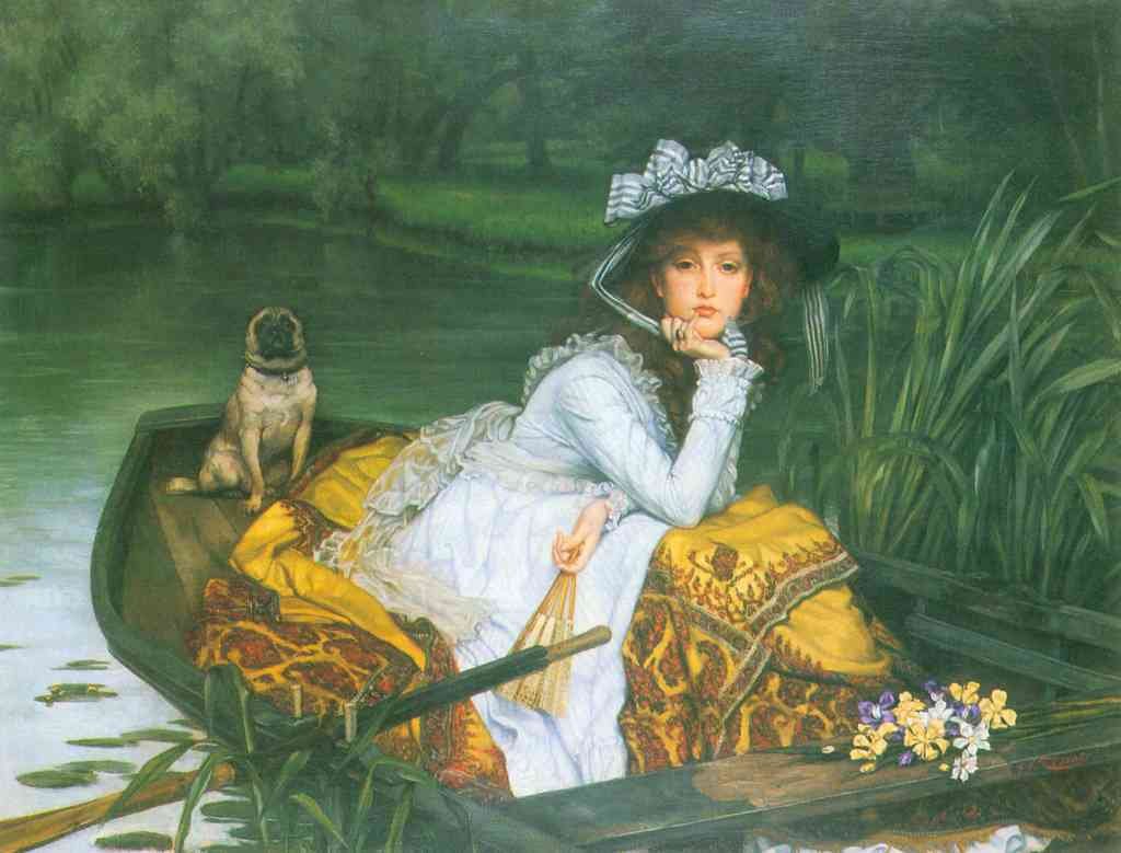 Young Woman In Boat Tissot A4 Photo Print