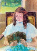 Young girl reading by Cassatt A4 Photo Print