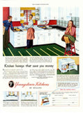 Youngstown Kitchens Family 1940s Vintage Retro Advert Poster