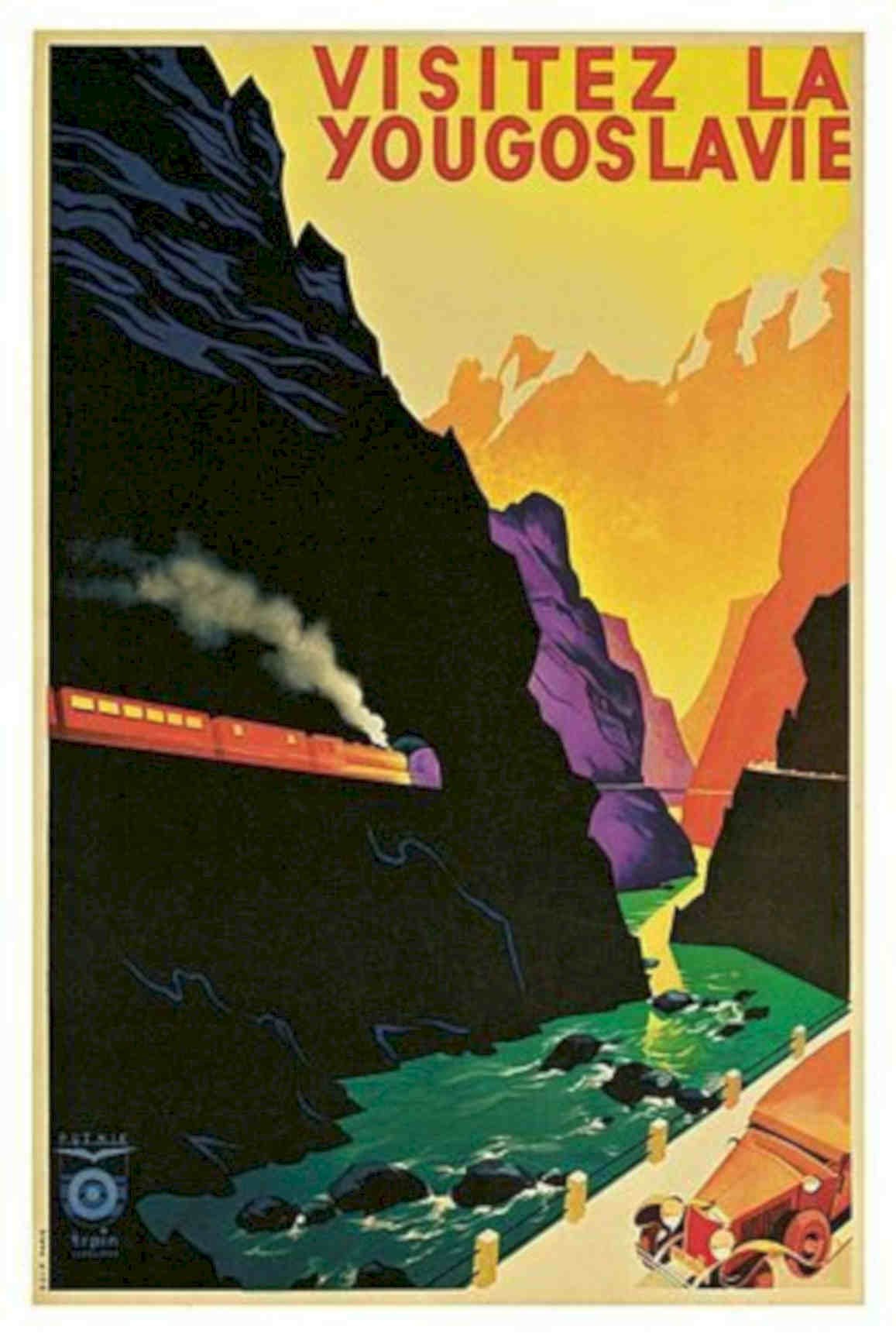 Yugoslavia Train Poster Vintage Retro Advert Poster A4 Photo Print