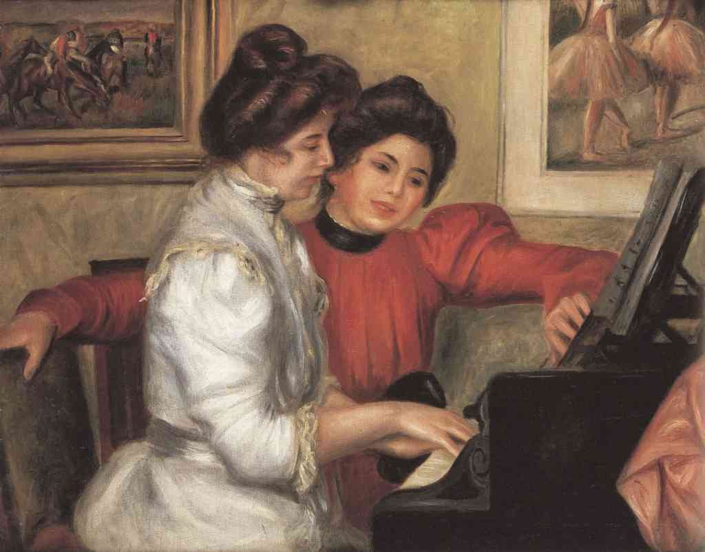 Yvonne And Christine Lerolle At The Piano Renoir A4 Photo Print