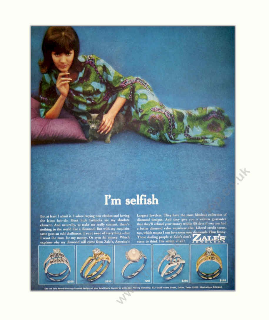 Zales Rings Selfish Vintage Retro Advert Poster A4 Photo Print