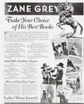 Zane Grey Books Vintage Retro Advert Ads A4 Photo Print