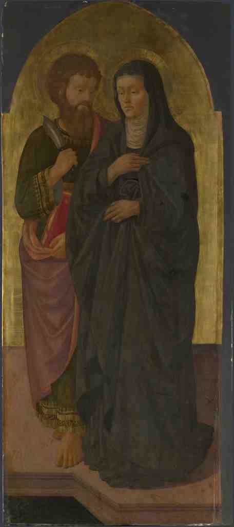 Zanobi Machiavelli Saint Bartholomew and Saint Monica A4 Photo Print