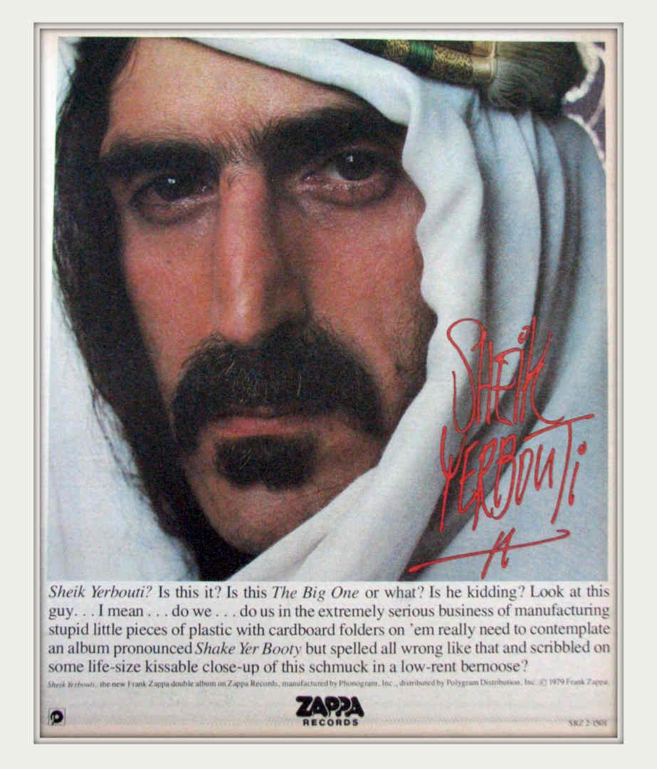 Zappa Sheik Yebouti Vintage Retro Advert Poster A4 Photo Print