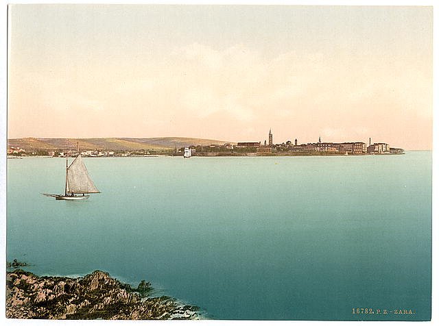 Zara II from the sea Dalmatia Vintage A4 Photo Print