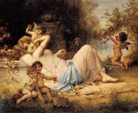 ZatzkHans Venus And Her Attendants A4 Photo Print