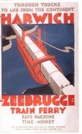 Zeebrugge Ferry Trucks 1930s Vintage Retro Advert Poster
