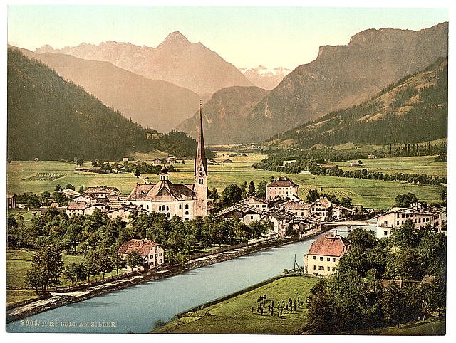 Zell on the Ziller Tyrol Vintage A4 Photo Print