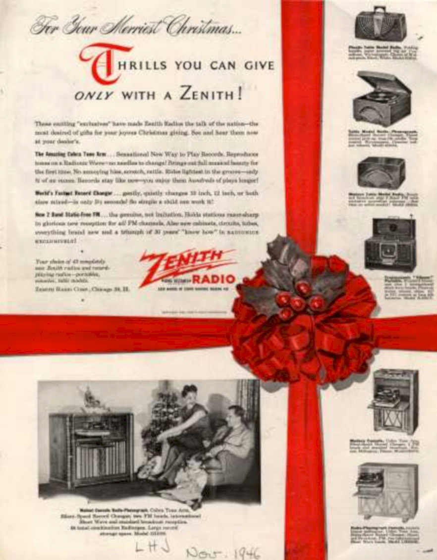 Zenith Christmas Radio Vintage Retro Advert Ads A4 Photo Print