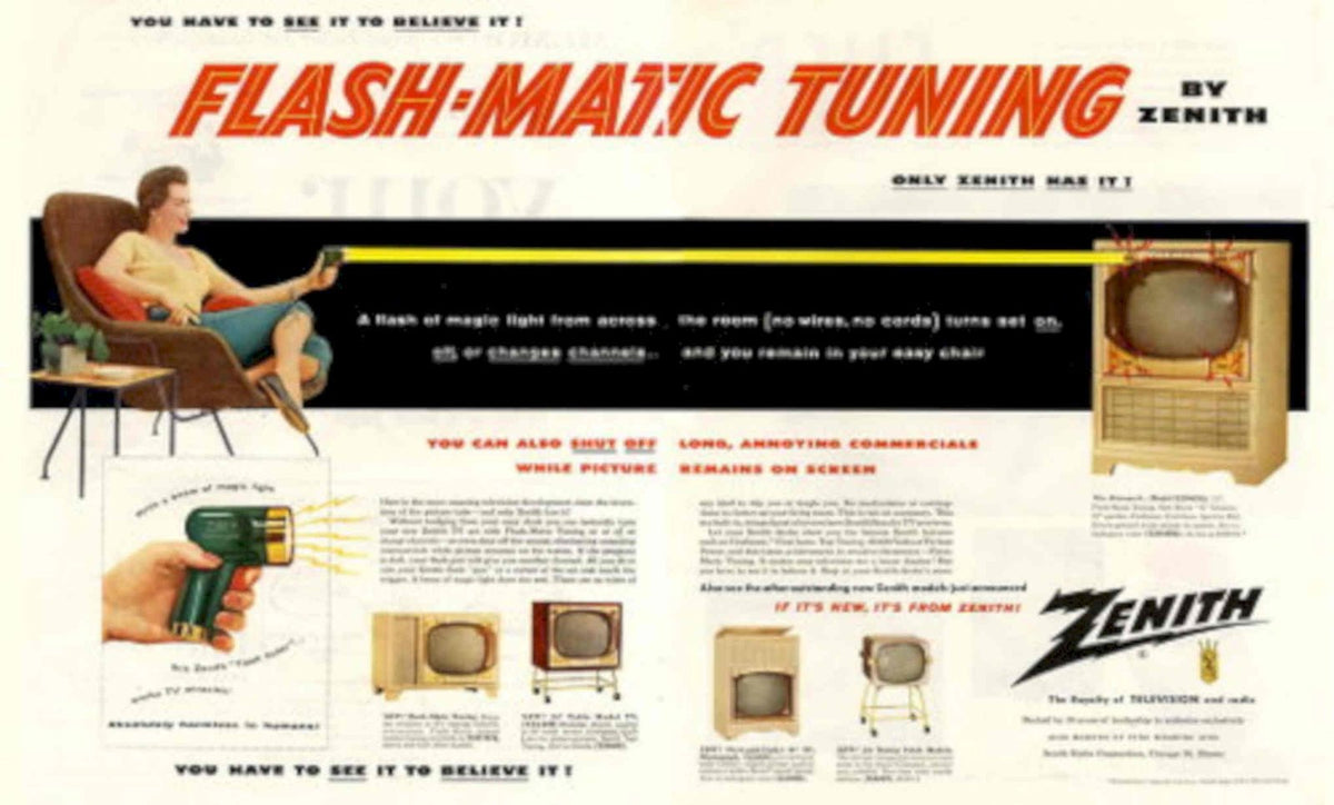 Zenith Flashmatic Tuning 1950s Vintage Retro Advert Poster