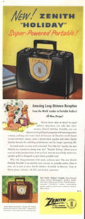 Zenith Holiday Radio 1950s Vintage Retro Advert Poster