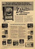 Zenith Lamplight Tv Vintage Retro Advert Ads A4 Photo Print