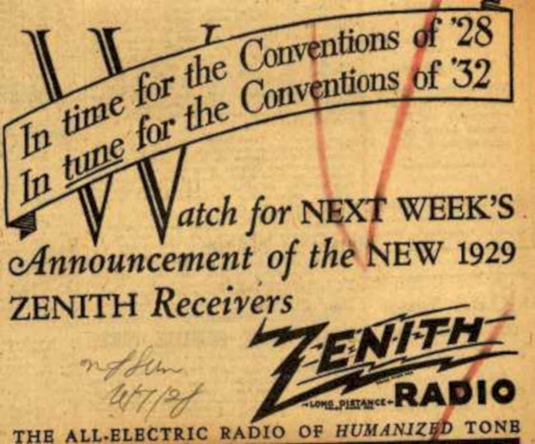Zenith Receivers 1929 Vintage Retro Advert Ads A4 Photo Print