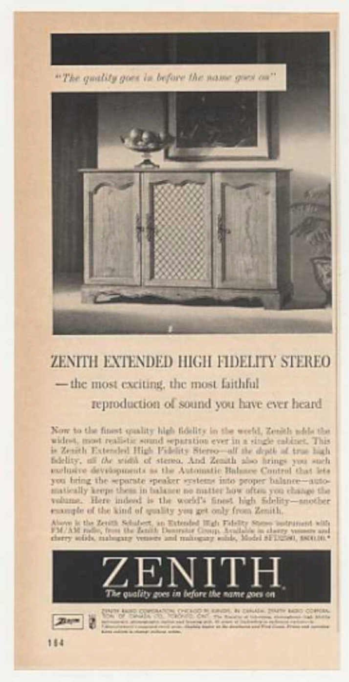 Zenith Stereo System Vintage Retro Advert Ads A4 Photo Print