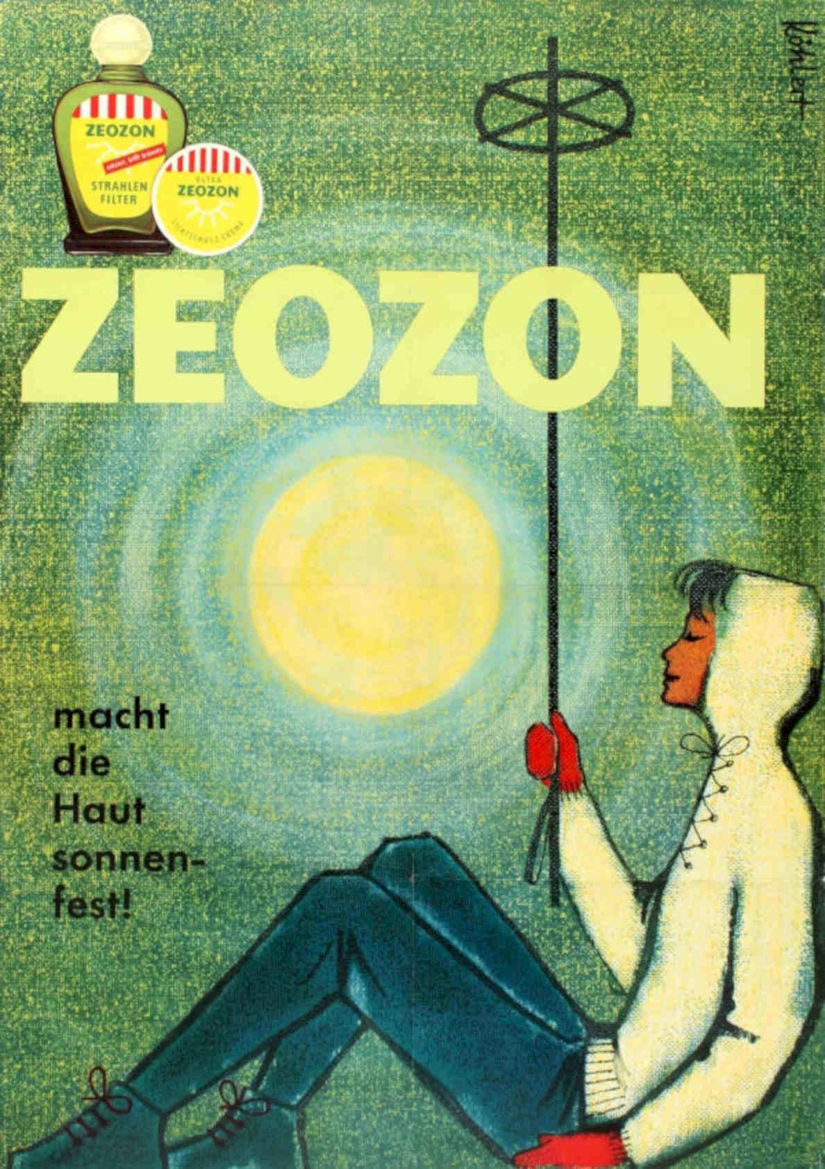 Zeozon Sun Lotion Vintage Retro Advert Poster A4 Photo Print