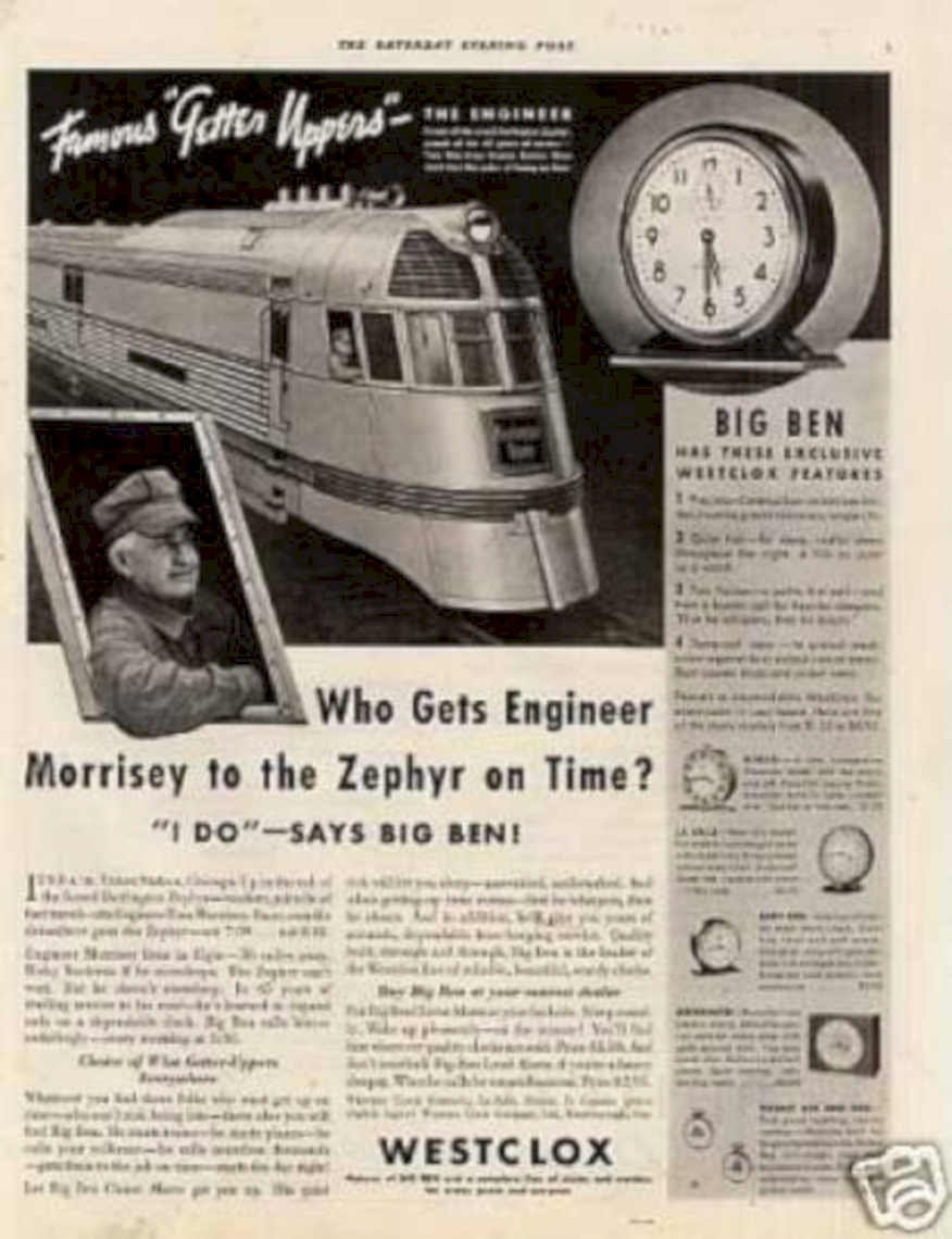Zephyr Train Clock Vintage Retro Advert Ads A4 Photo Print