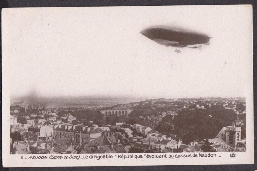 Zeppelin Dirigeable Republique Over Meudon Vintage A4 Photo Print