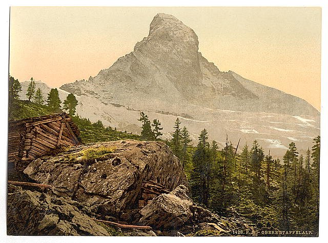 Zermatt Upper Staffelalp Valais Alps of Vintage A4 Photo Print