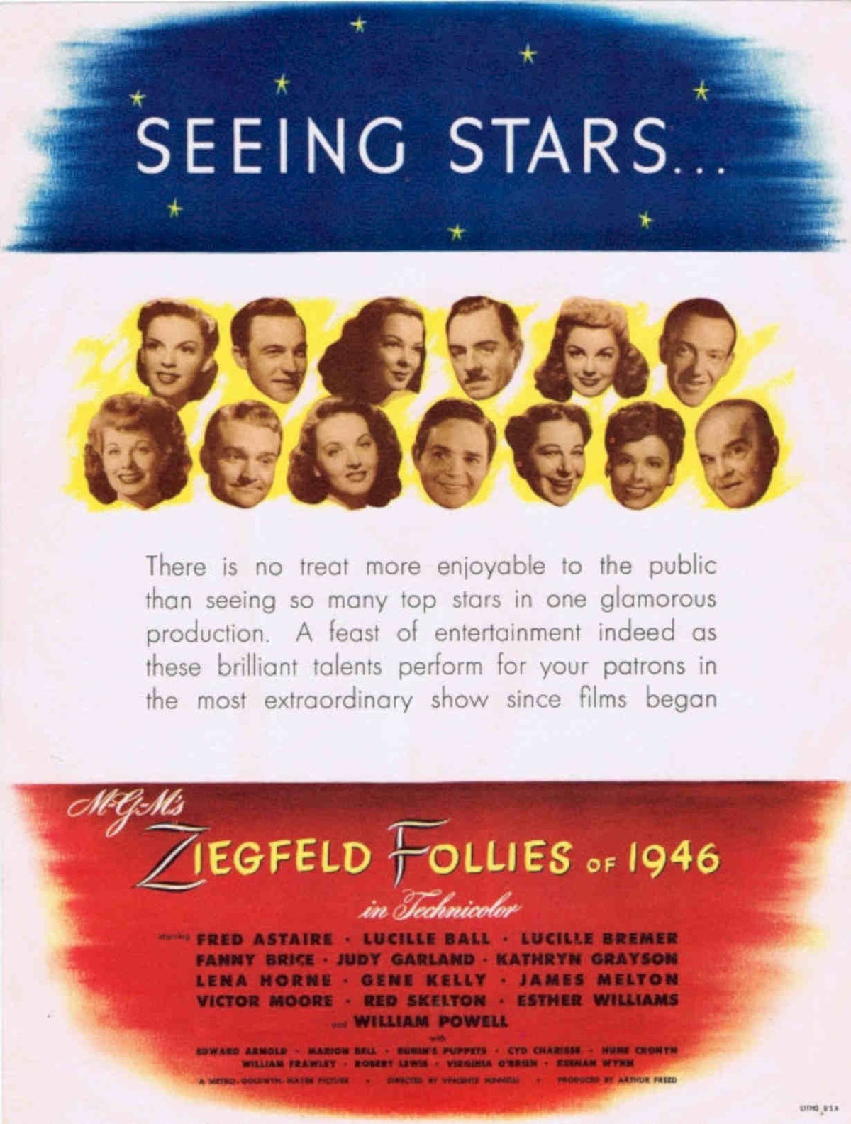 Ziegfeld 1946 Astaire Vintage Retro Advert Poster A4 Photo Print