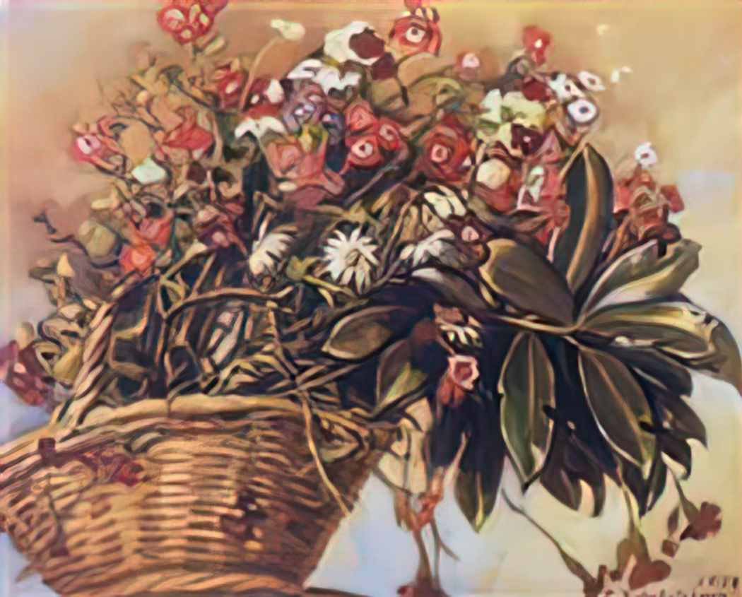 Zinaida Serebriakova a basket with flowers 1934 Art A4 Photo Print