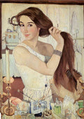Zinaida Serebriakova at the dressing table crop A4 Photo Print