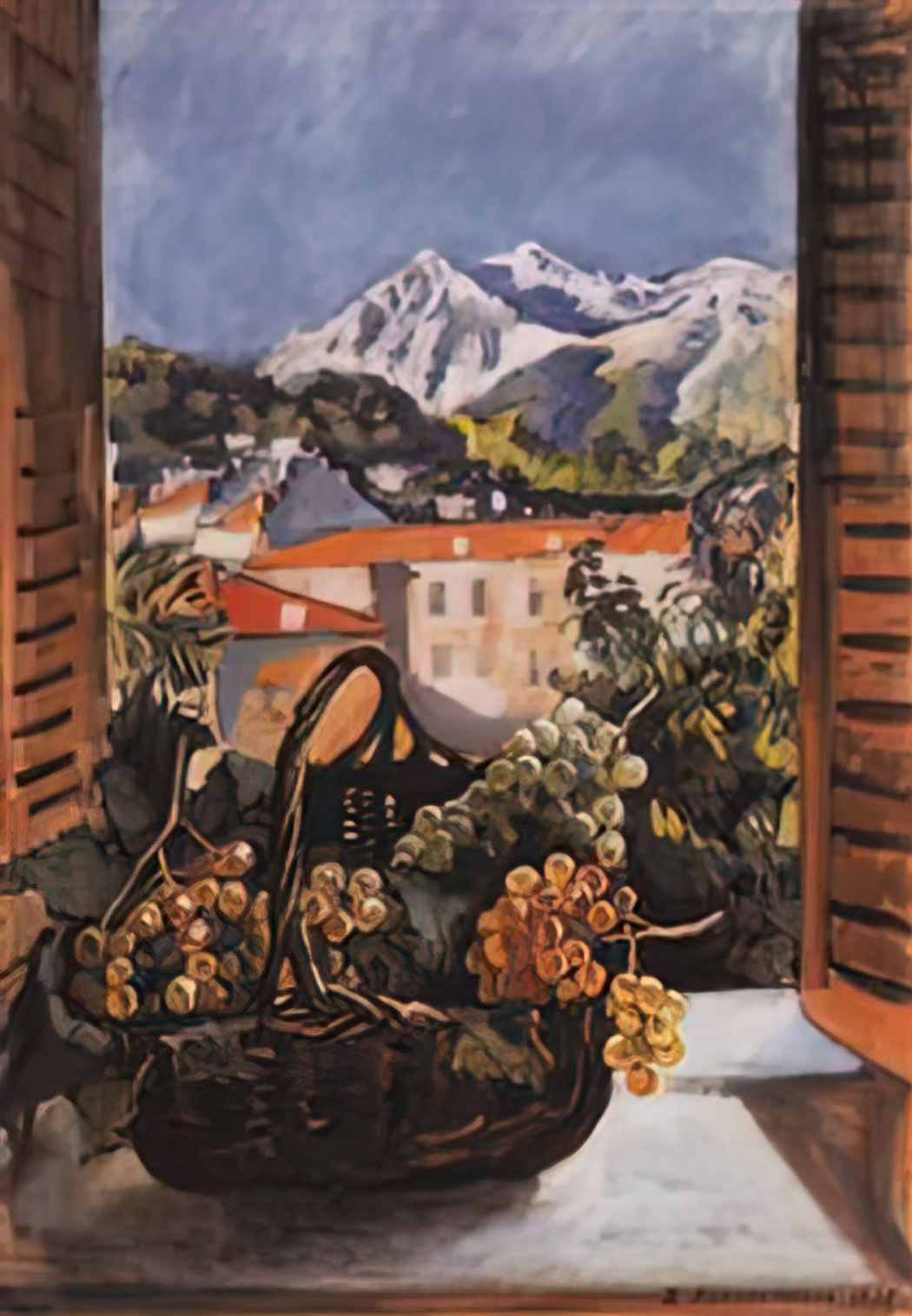 Zinaida Serebriakova basket with grapes on the window 1931 Art A4 Photo Print