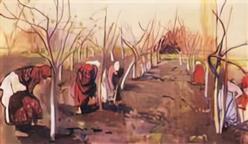 Zinaida Serebriakova digging trees in the garden 1908 Art A4 Photo Print