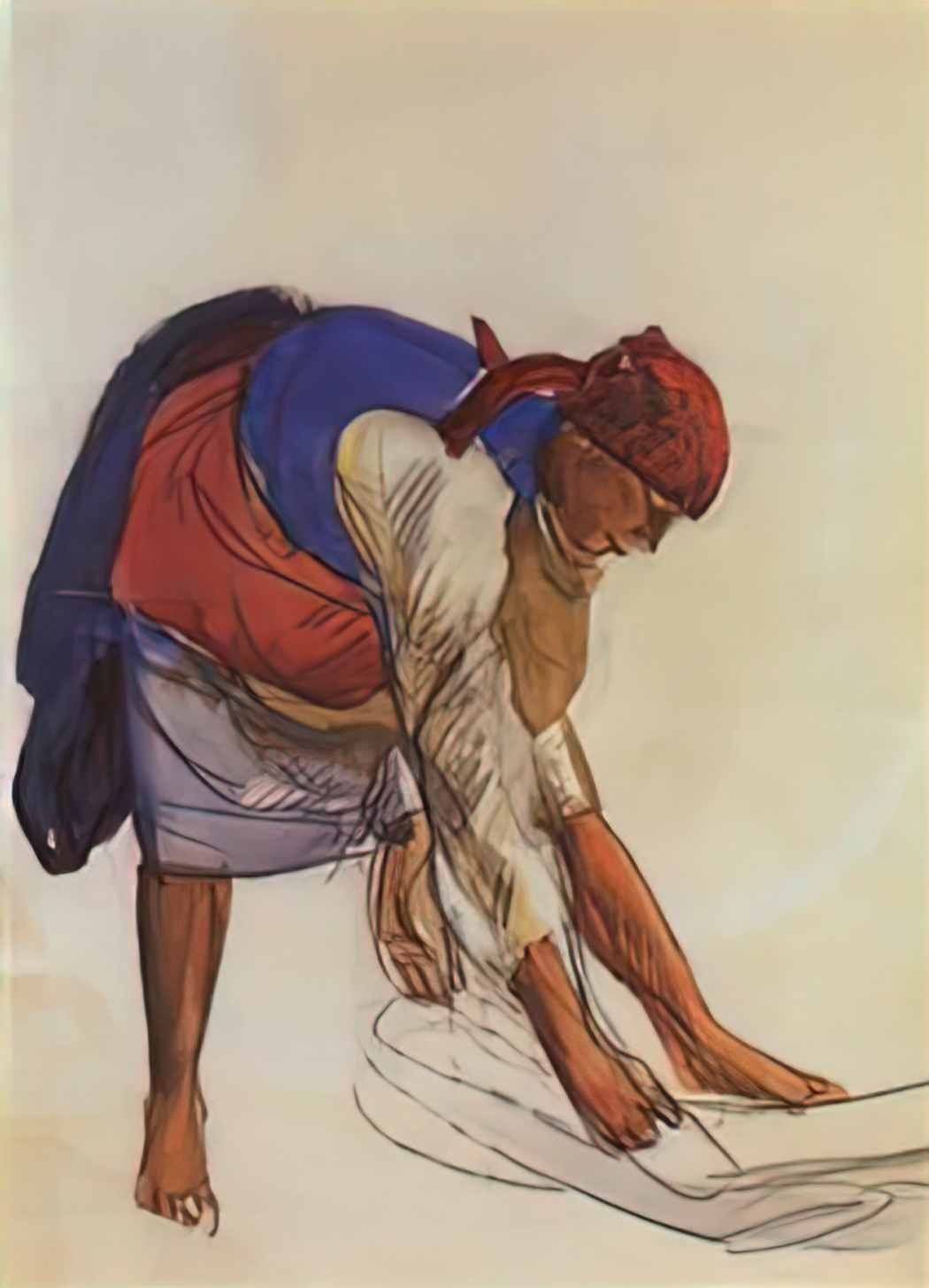 Zinaida Serebriakova farmer spread out on canvas 1917 Art A4 Photo Print