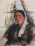Zinaida Serebriakova hostess bistro mon abbe 1934 Art A4 Photo Print
