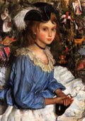 Zinaida Serebriakova katya in blue dress by christmas tree 1922 2 A4 Photo Print