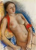 Zinaida Serebriakova nude with red scarf 1932 Art A4 Photo Print