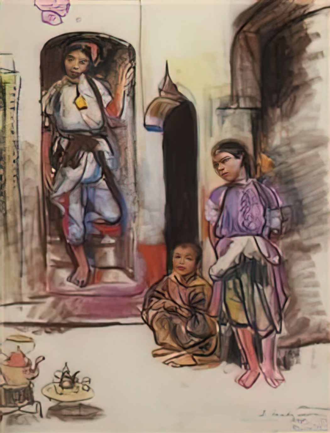 Zinaida Serebriakova patio 1928 Art A4 Photo Print